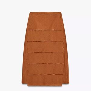 Zara ZW collection Ruffled midi skirt Xs